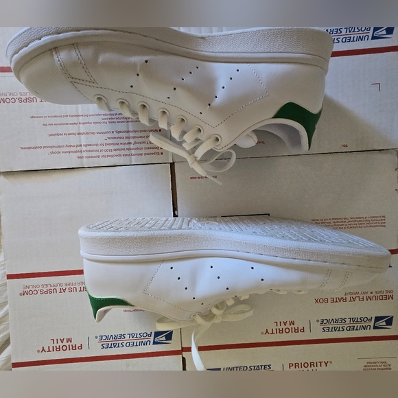 Adidas Stan Smith Bold White Green Sneakers Shoes Size US Men